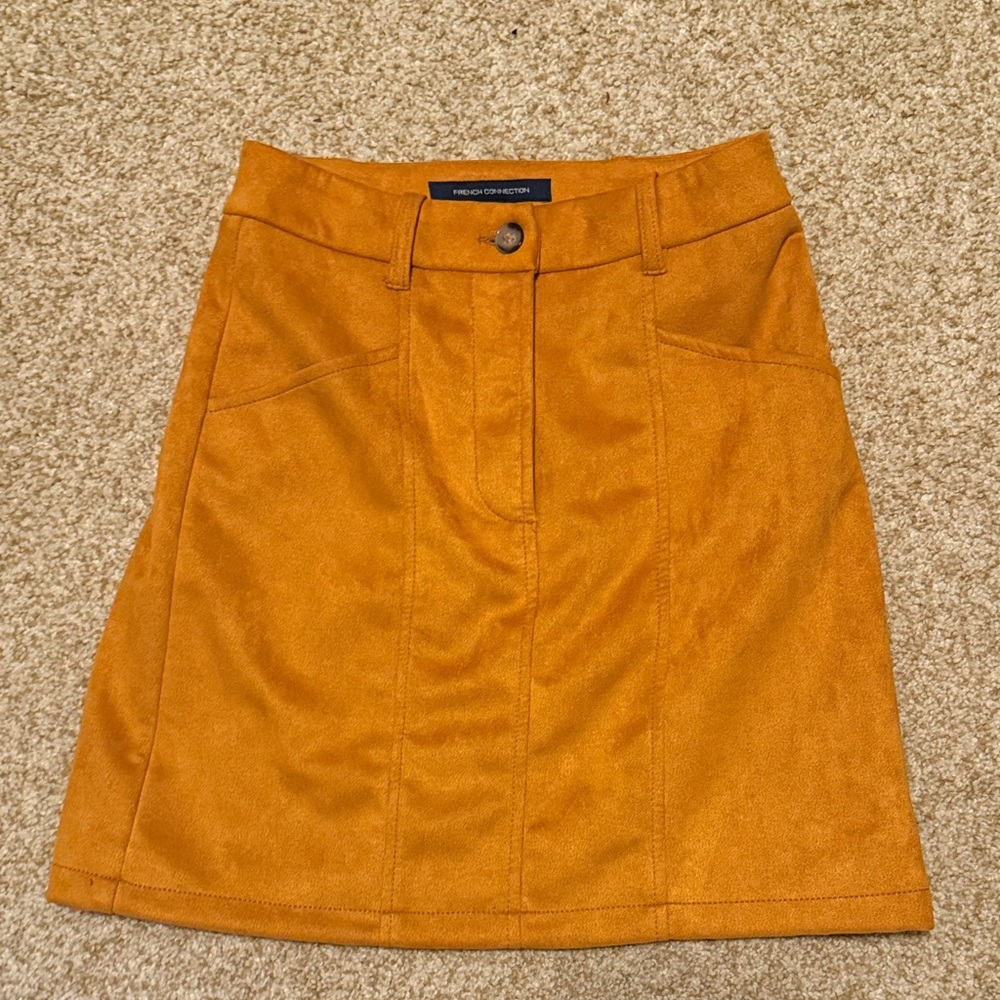 French Connection Burnt Orange A-Line Skirt